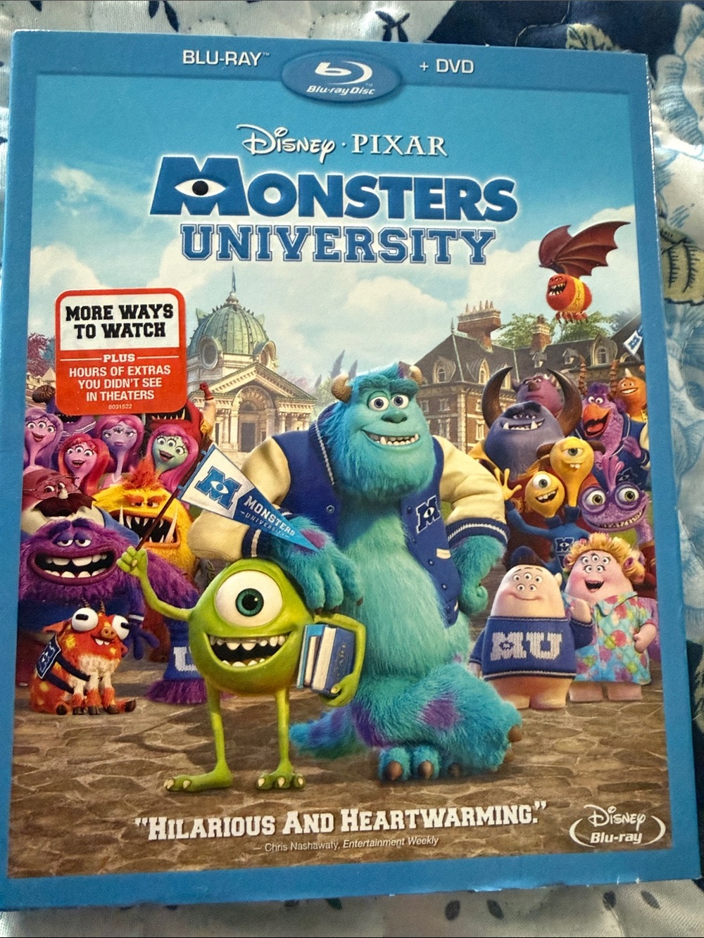 Disney Monsters University Blu-ray/DVD Blue Cover with Colorful Characters